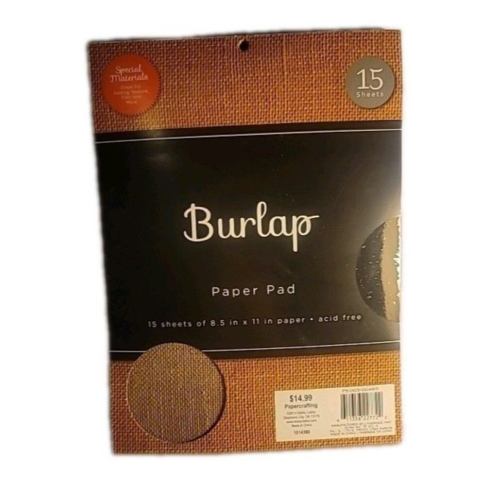 Burlap Paper Pad 8.5"x11", 15 Sheets, Arts & Crafts, Hobby Lobby, DCWV
